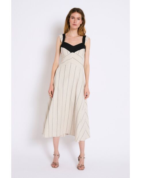 Fabiola Rustico beige katoenen jurk