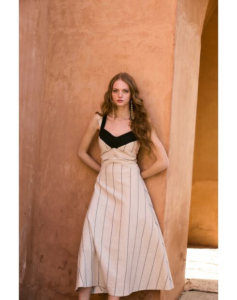 Fabiola Rustico beige katoenen jurk