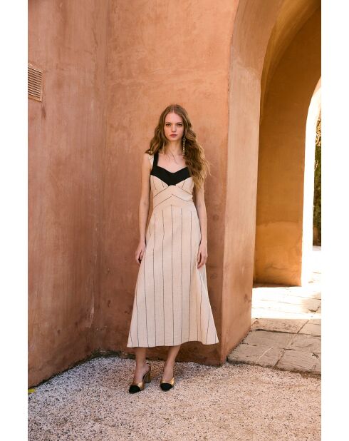 Fabiola Rustico beige katoenen jurk