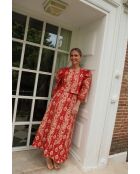 Roter Baumwollrock Column Estampado