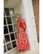 Roter Baumwollrock Column Estampado