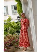 Roter Baumwollrock Column Estampado