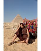 Top Sea Embroidery in cotone color cioccolato