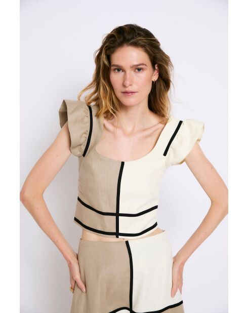 Top en lin Dama Lino beige
