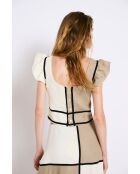 Top beige in lino Dama Lino