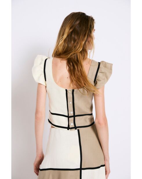 Top en lin Dama Lino beige