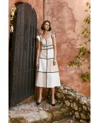 Top beige in lino Dama Lino
