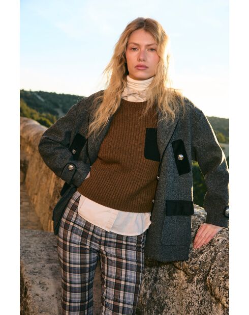 Giacca in lana marengo Dakota Shetland