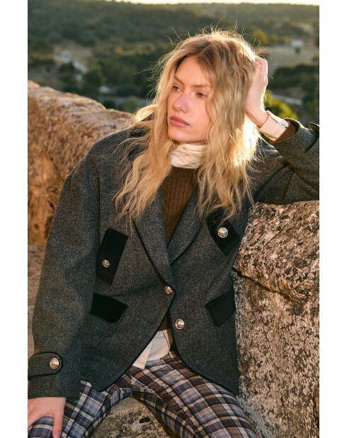 Giacca in lana marengo Dakota Shetland