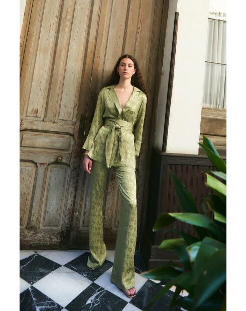 Jacq Beatas olivgrüne Löwenjacke