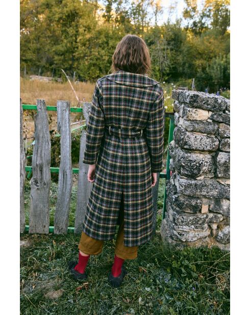 Lilafarbener Wollmantel Lalan Cuadros