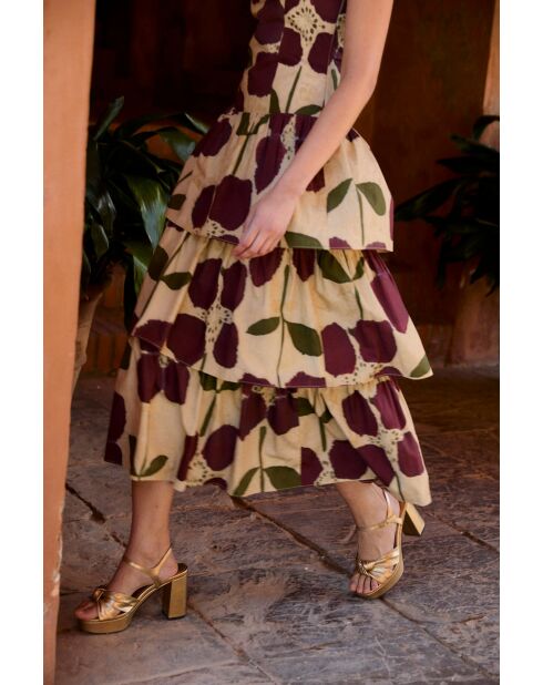 Clo Lirio burgunderfarbenes Kleid