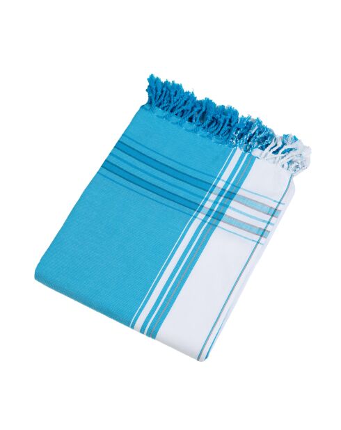 Fouta en coton turquoise - 100x200 cm