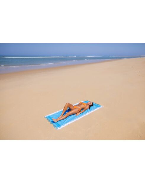 Fouta en coton turquoise - 100x200 cm