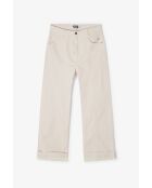 90'S Sarga ecrufarbene Baumwolljeans