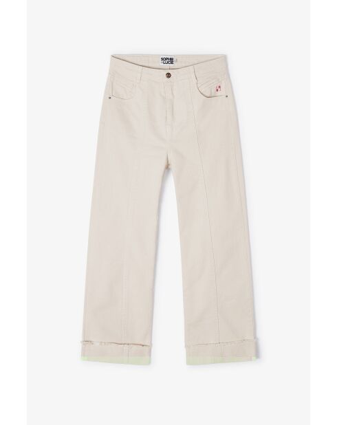 90'S Sarga ecrufarbene Baumwolljeans