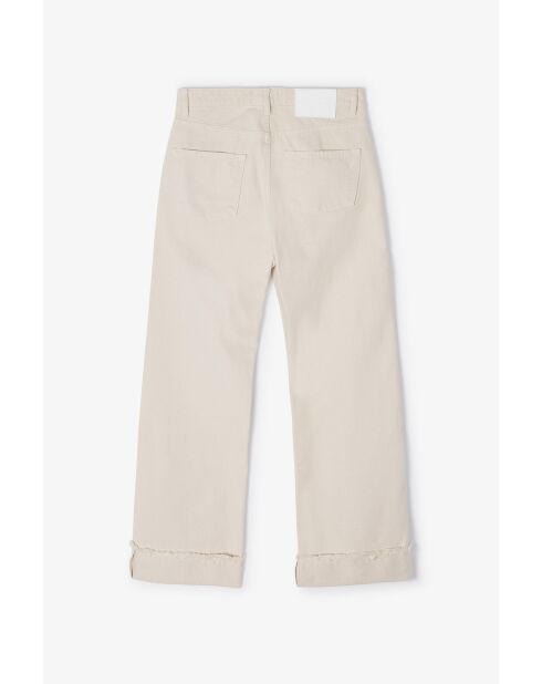 90'S Sarga ecrufarbene Baumwolljeans