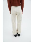 90'S Sarga ecrufarbene Baumwolljeans