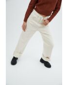 90'S Sarga ecrufarbene Baumwolljeans