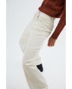 90'S Sarga ecrufarbene Baumwolljeans