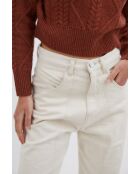 90'S Sarga ecrufarbene Baumwolljeans