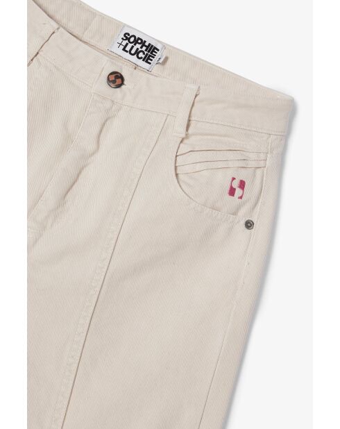 90'S Sarga ecrufarbene Baumwolljeans
