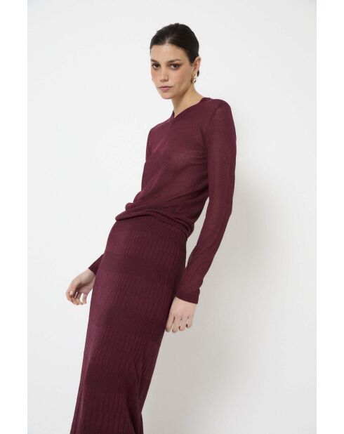 Top Lurex Punto burdeos