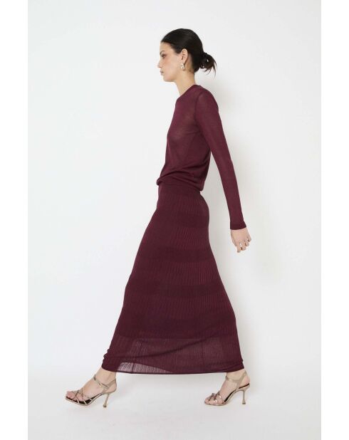Top Lurex Punto burdeos