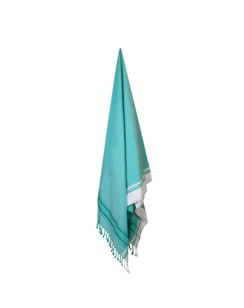 Fouta en coton vert émeraude - 100x200 cm