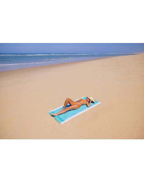 Fouta en coton vert émeraude - 100x200 cm