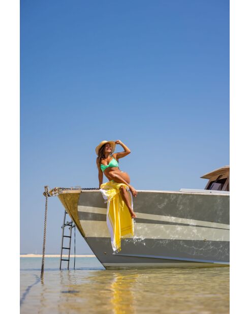 Fouta en coton jaune citron - 100x200 cm
