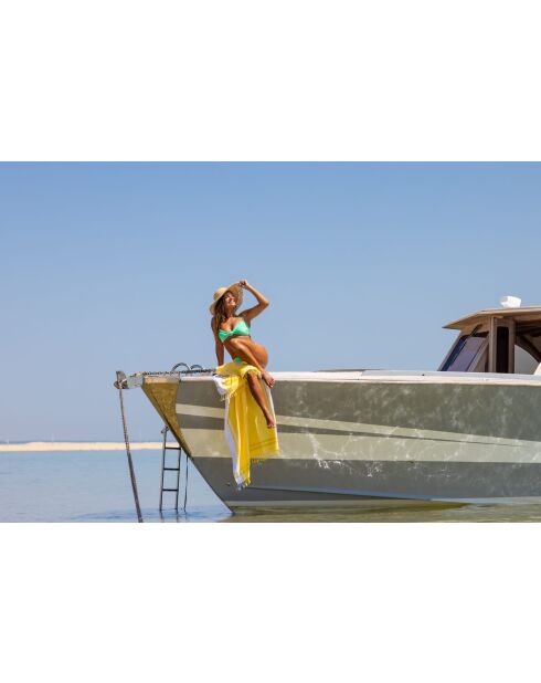 Fouta en coton jaune citron - 100x200 cm