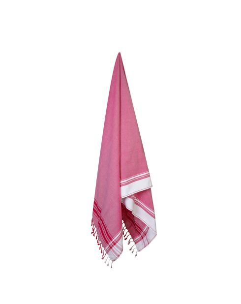 Fouta en coton rose - 100x200 cm