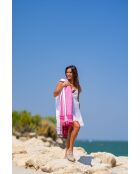Fouta en coton rose - 100x200 cm
