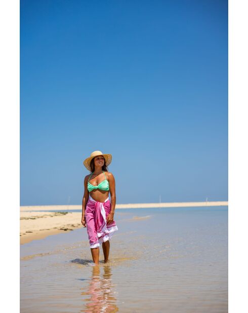 Fouta en coton rose - 100x200 cm