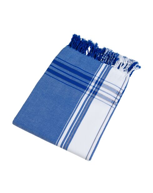 Fouta en coton bleu royal - 100x200 cm