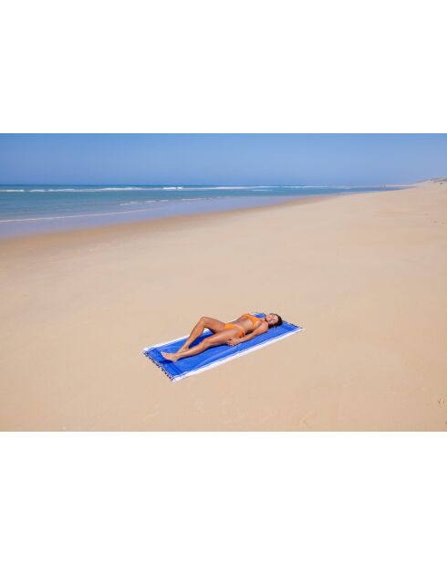 Fouta en coton bleu royal - 100x200 cm