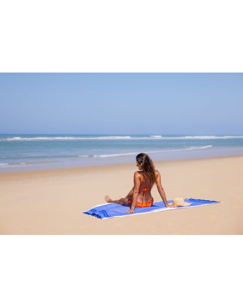 Fouta en coton bleu royal - 100x200 cm