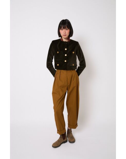 Giacca Aina Velvet kaki