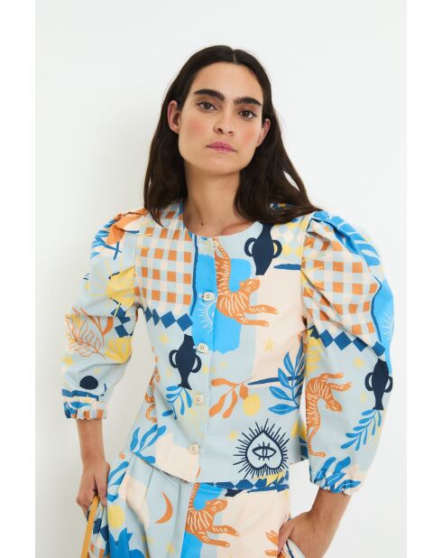 Blaue Baumwolljacke Farol Beach