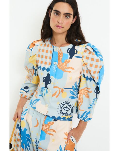 Blaue Baumwolljacke Farol Beach