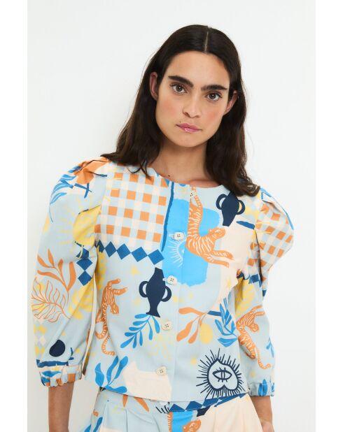 Blaue Baumwolljacke Farol Beach