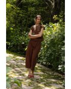 Pantaloni Mar Lino in cotone cioccolato