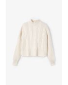 Ochos Punto ecrufarbener Baumwollpullover