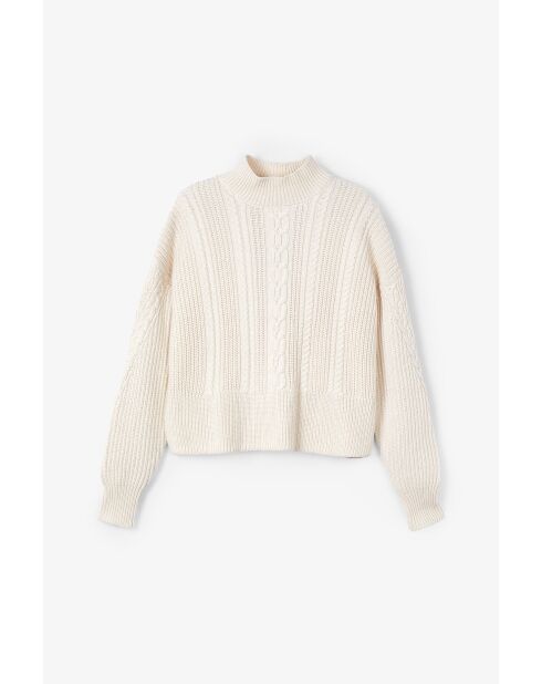 Ochos Punto ecrufarbener Baumwollpullover