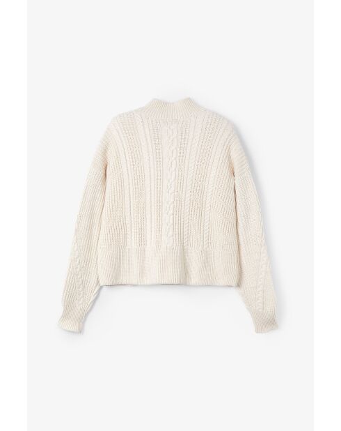 Ochos Punto ecrufarbener Baumwollpullover