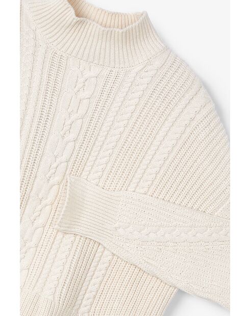 Ochos Punto ecrufarbener Baumwollpullover