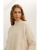 Ochos Punto ecrufarbener Baumwollpullover