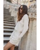 Ochos Punto ecrufarbener Baumwollpullover