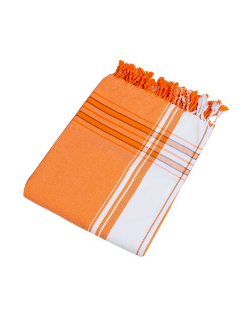 Fouta en coton orange - 100x200 cm